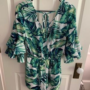 Jungle Leaf Green Romper